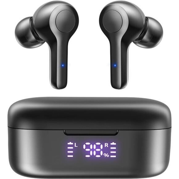 Bluetooth 5.3 Wireless Earbuds Noise Cancelling Deep Bass Earphones Mic - Picture 1 of 7